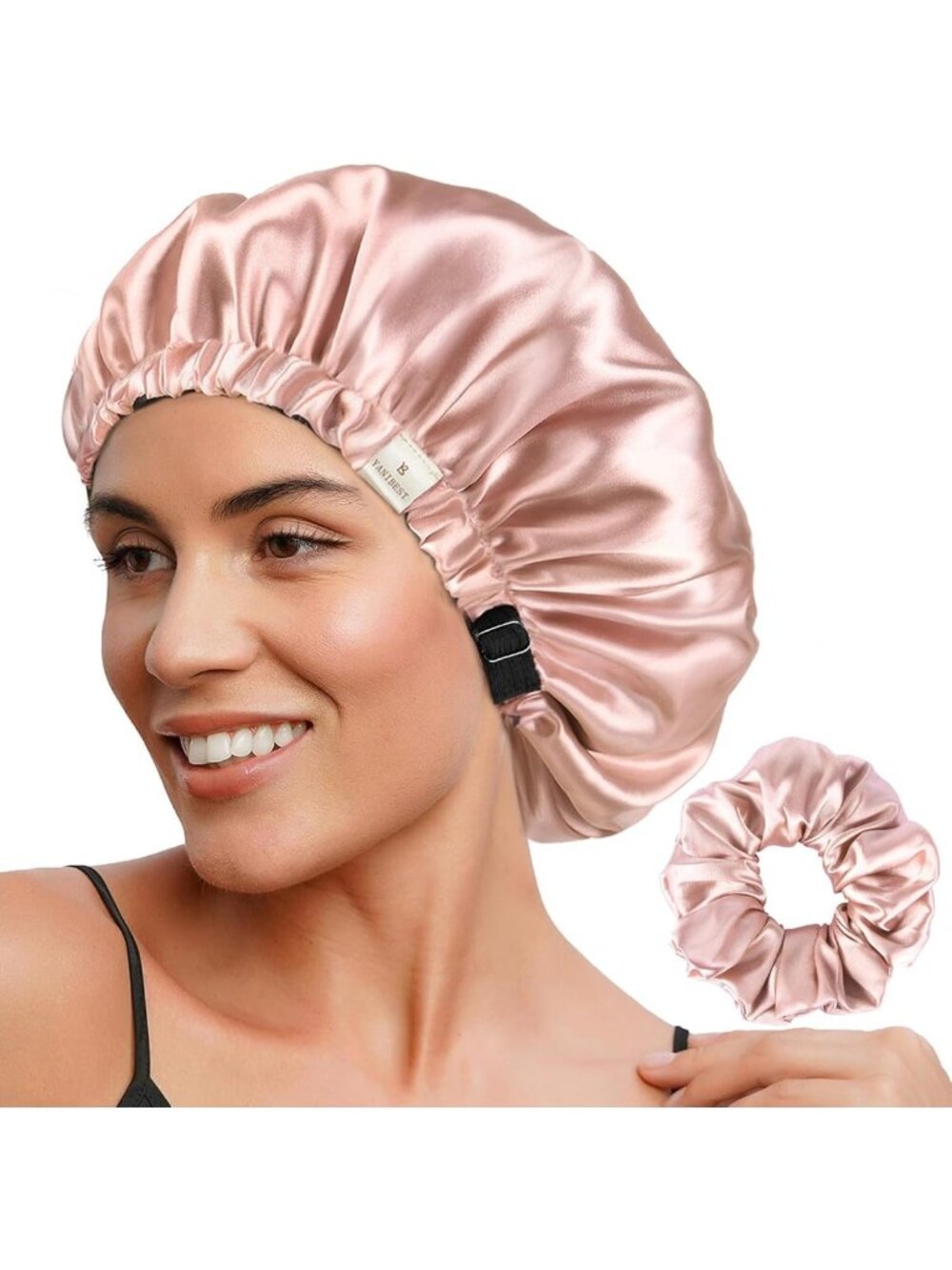 Adjustable Double Layer Satin Hair Bonnet for Sleeping - Curly & Natural Hair